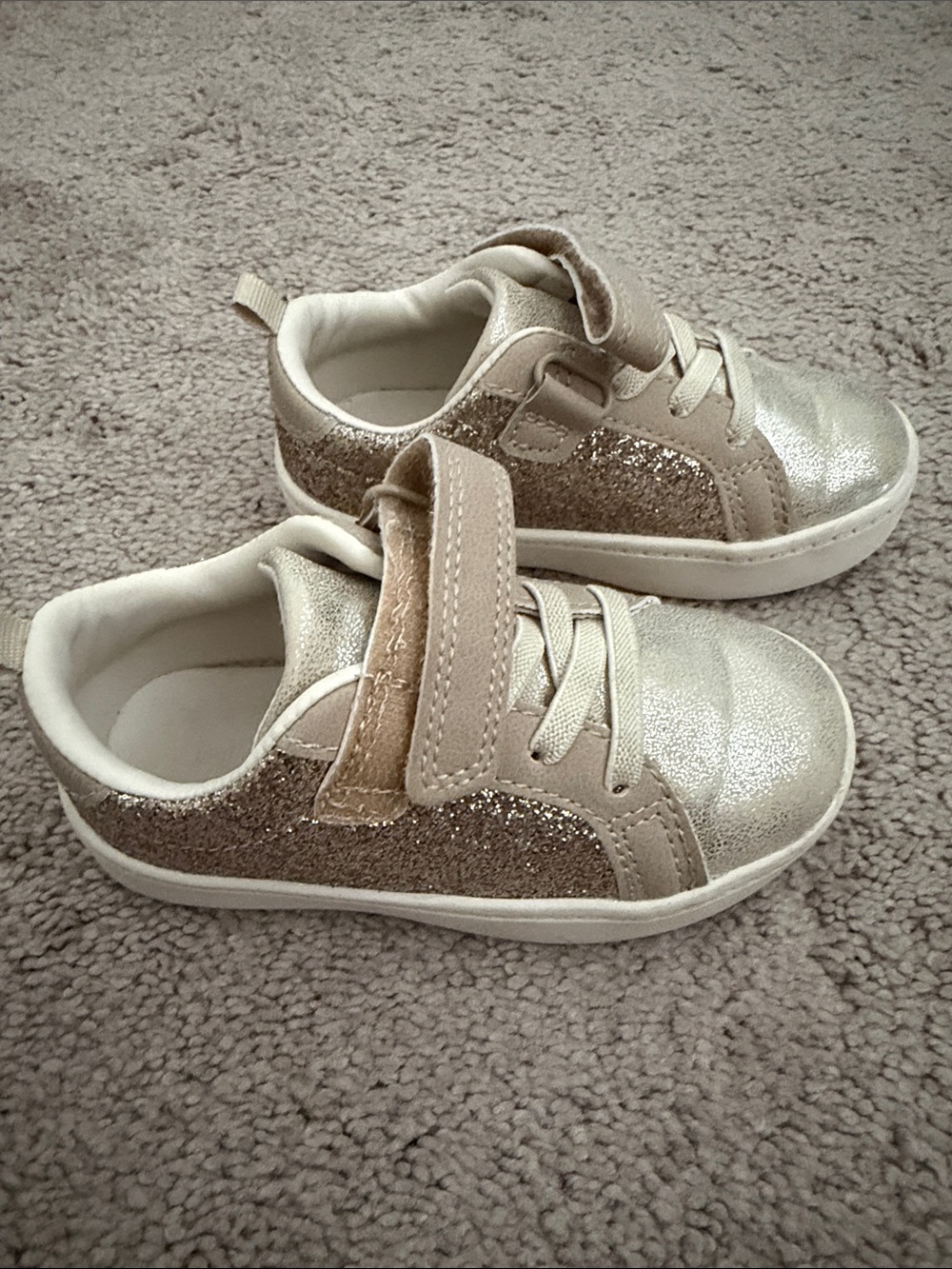 Carter's Girls Sparkle Strap Sneakers in Gold